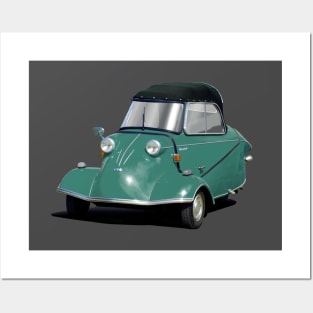 Messerschmitt bubble car in teal Posters and Art